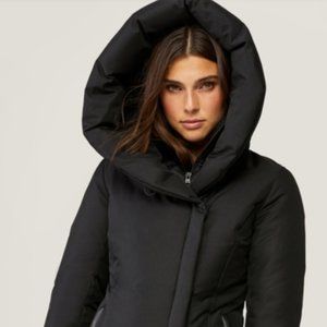 Super warm Brown SLIM FIT BRUSHED DOWN COAT Parka